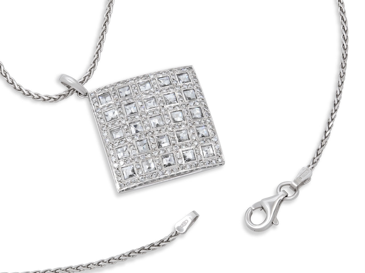 Bez Ambar Blaze-cut Diamond Pendant in 18K White Gold