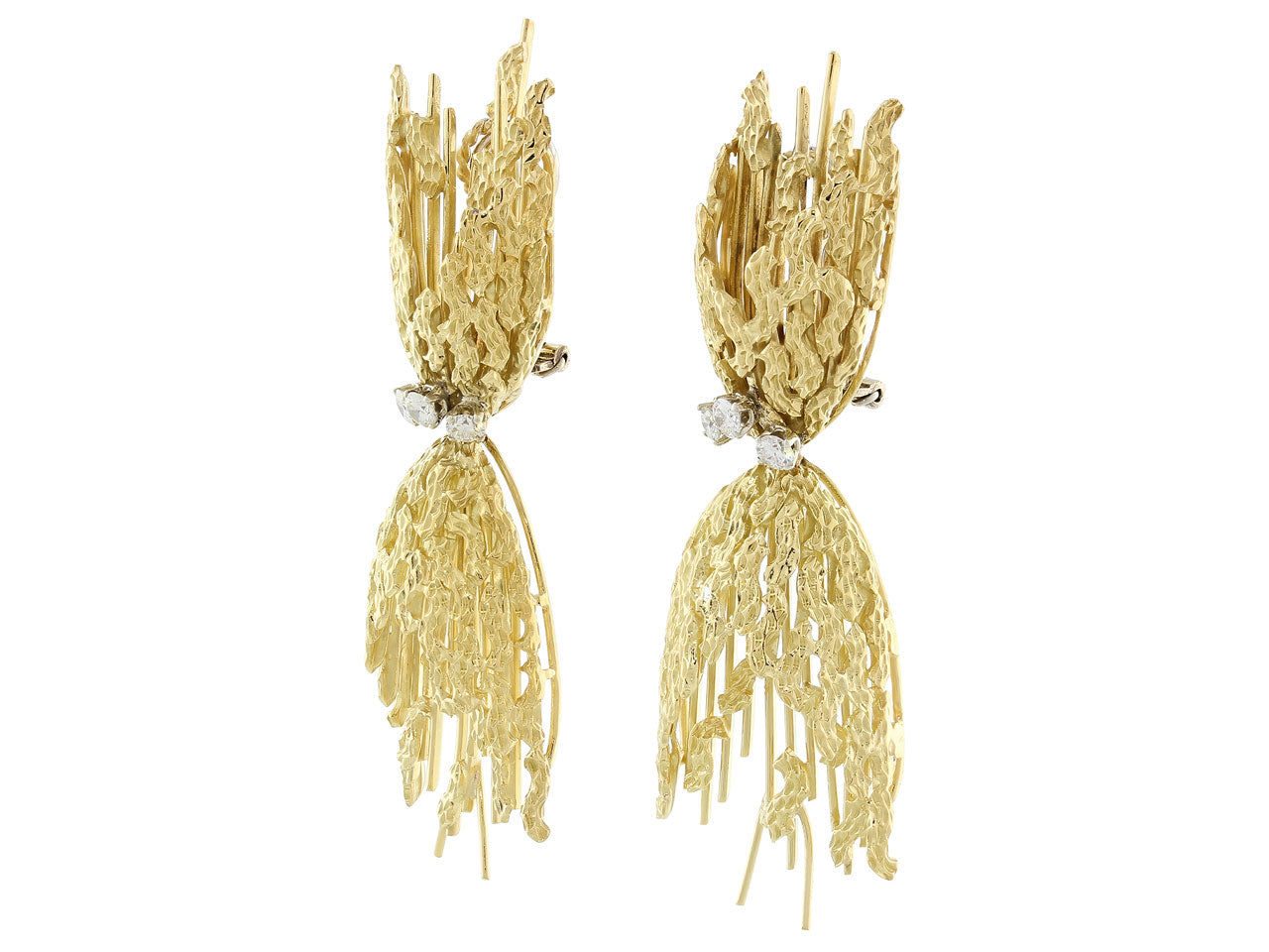 Modernist Diamond Earrings in 18K