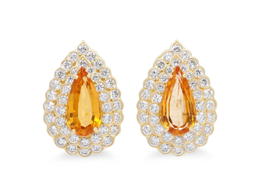 Oscar Heyman Precious Topaz and Diamond Earrings in 18K