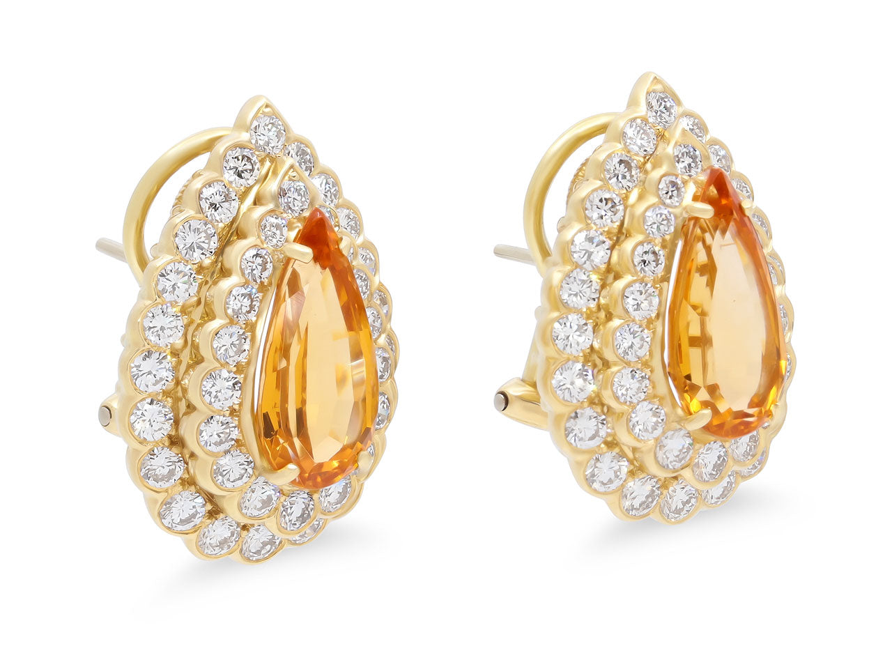 Oscar Heyman Precious Topaz and Diamond Earrings in 18K