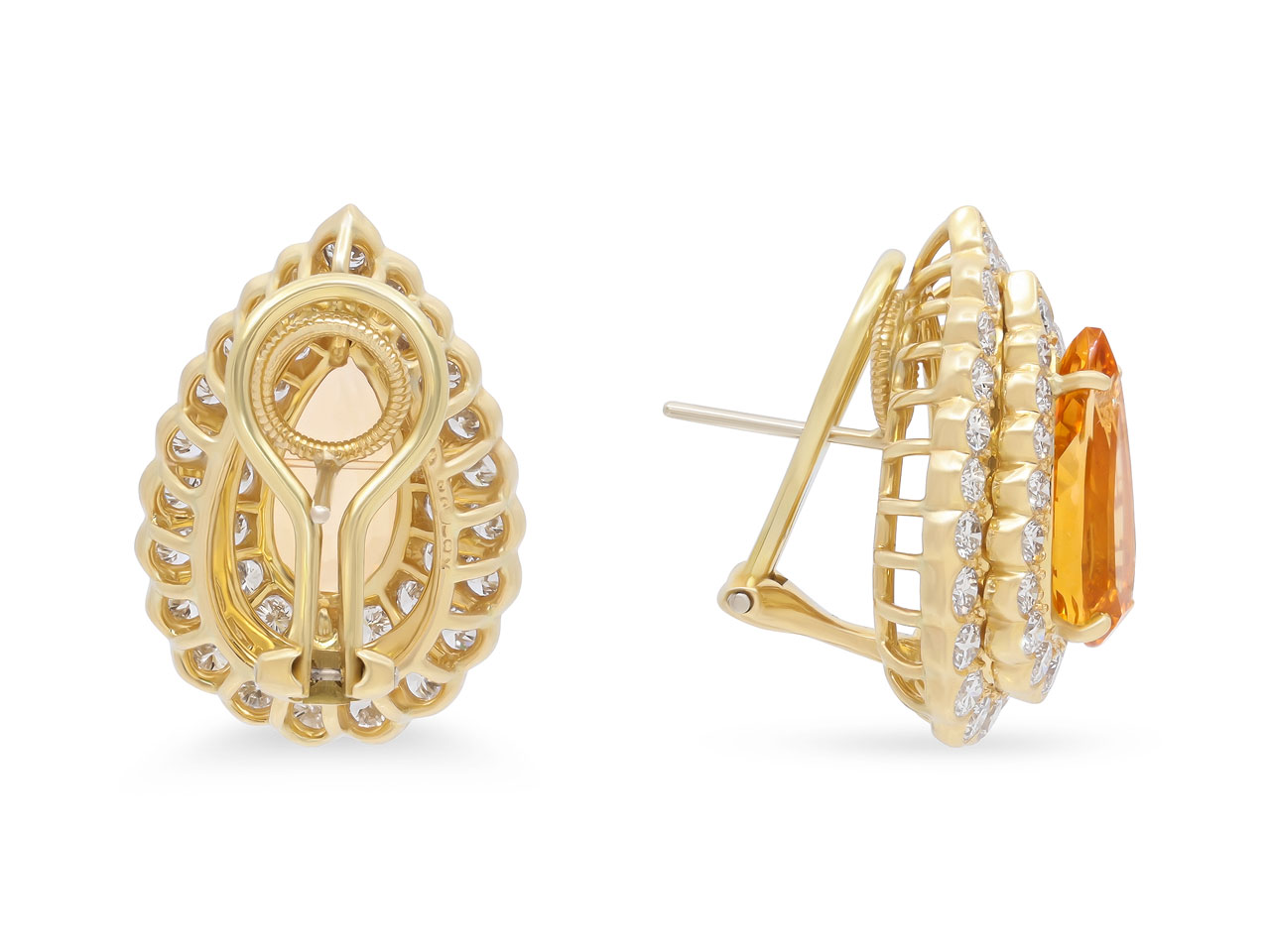 Oscar Heyman Precious Topaz and Diamond Earrings in 18K