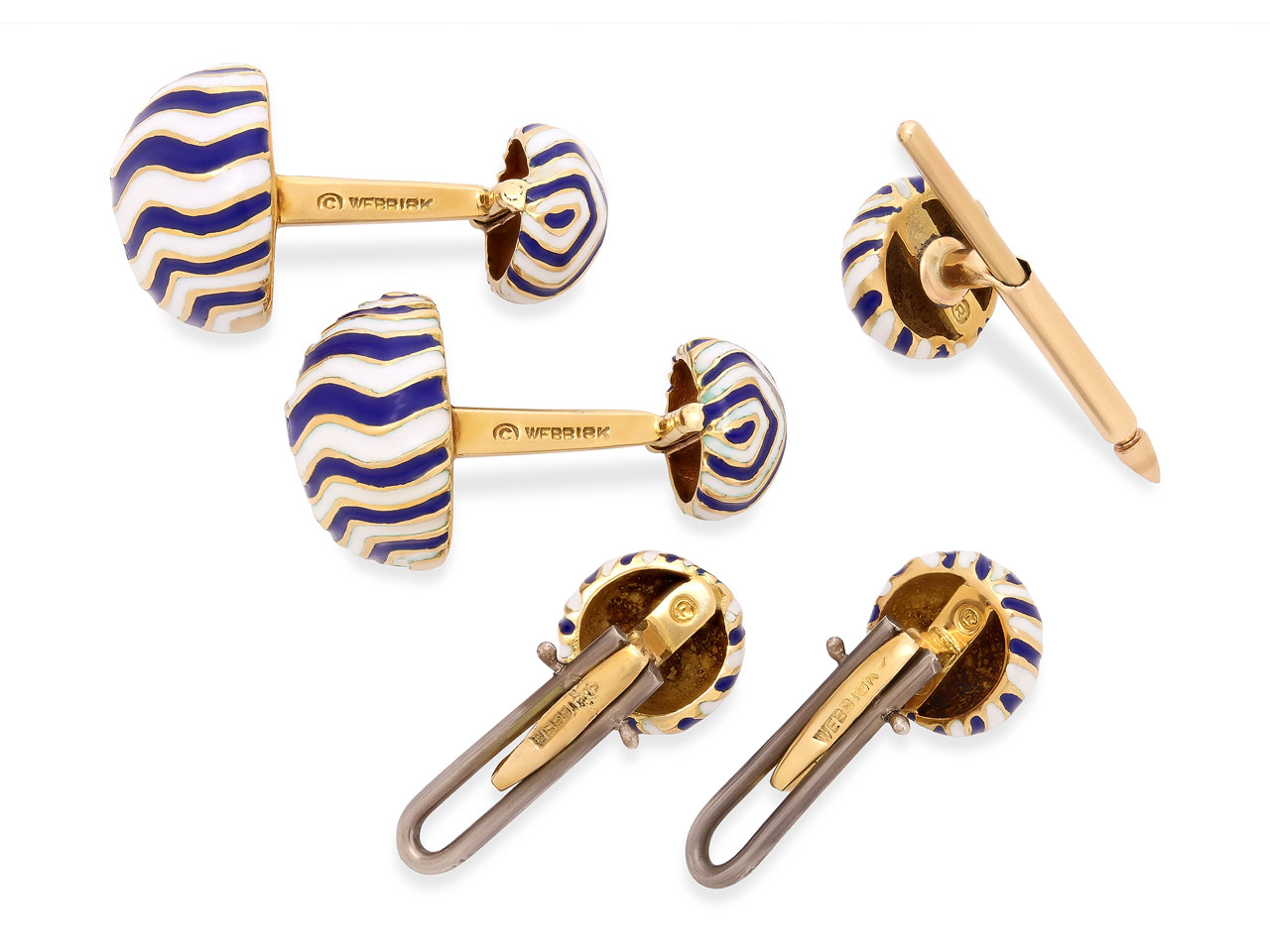 David Webb Enamel Dress Set in 18K Gold