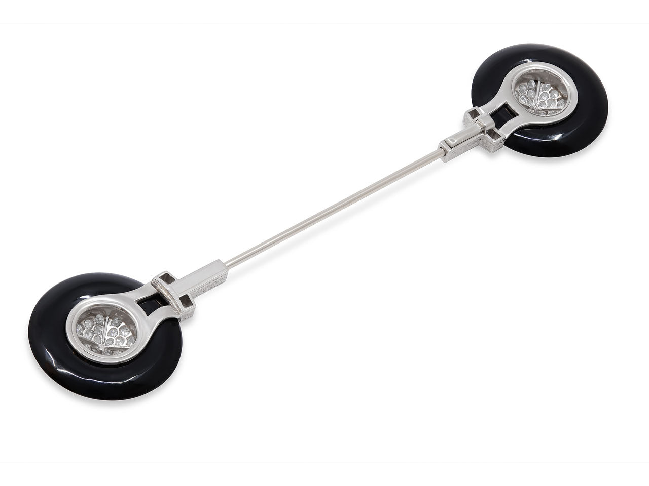 Art Deco Diamond Jabot Pin in Platinum