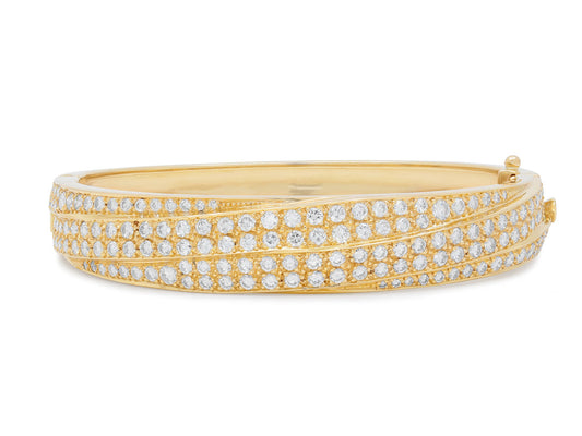 French Diamond Bangle Bracelet in 18K