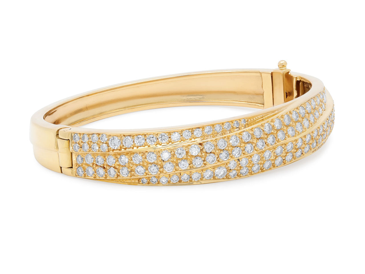 French Diamond Bangle Bracelet in 18K