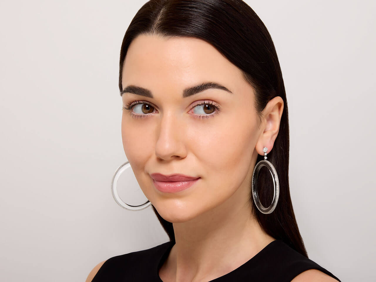 Sue Gragg Crystal and Diamond Earrings in 18K White Gold