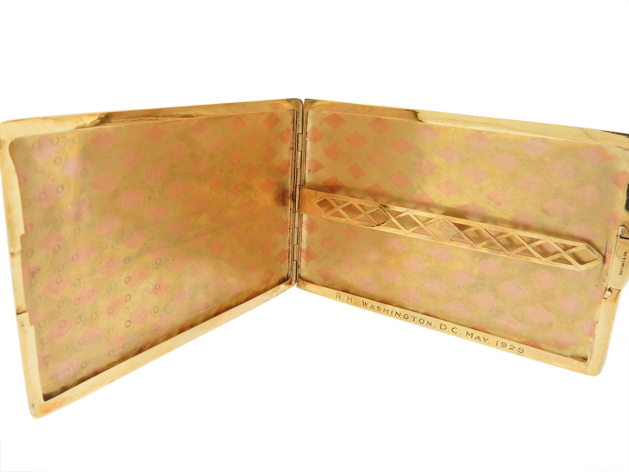 tiffany cigarette case & Co. Sterling Silver & 14K Rose Gold Box, Circa 1940 of New York Lot - Tiffany Sterling Silver