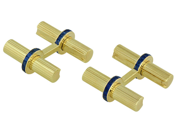 Van Cleef & Arpels Sapphire Cufflinks in 14K Gold #506330 – Beladora