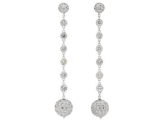 Diamond Dangle Earrings in 18K White Gold