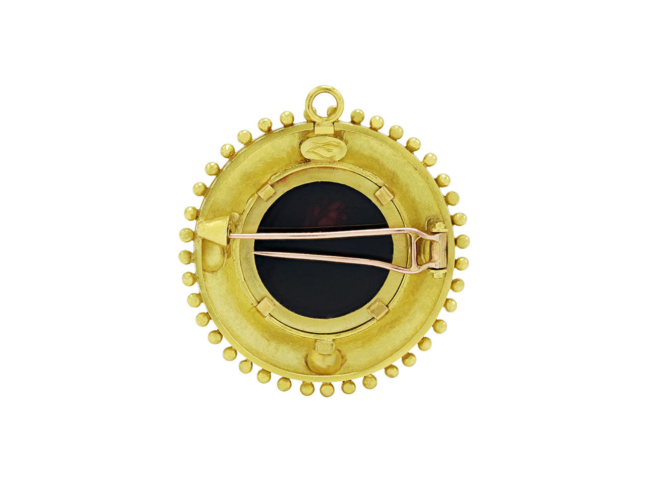 Elizabeth Locke Venetian Glass Intaglio Brooch/Pendant in 18K Gold