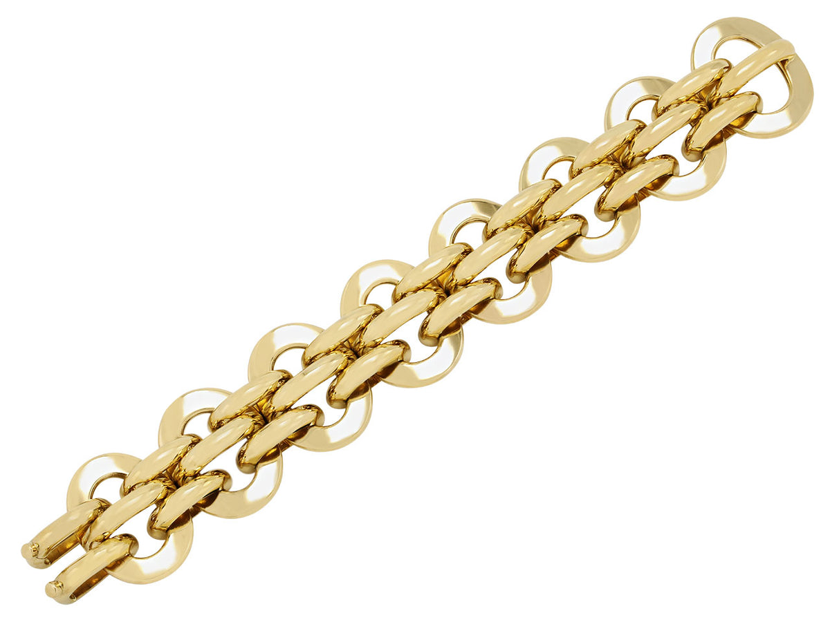 18K yellow gold oval link bracelet
