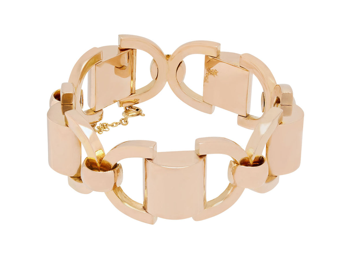 18K rose gold bracelet with polished open links