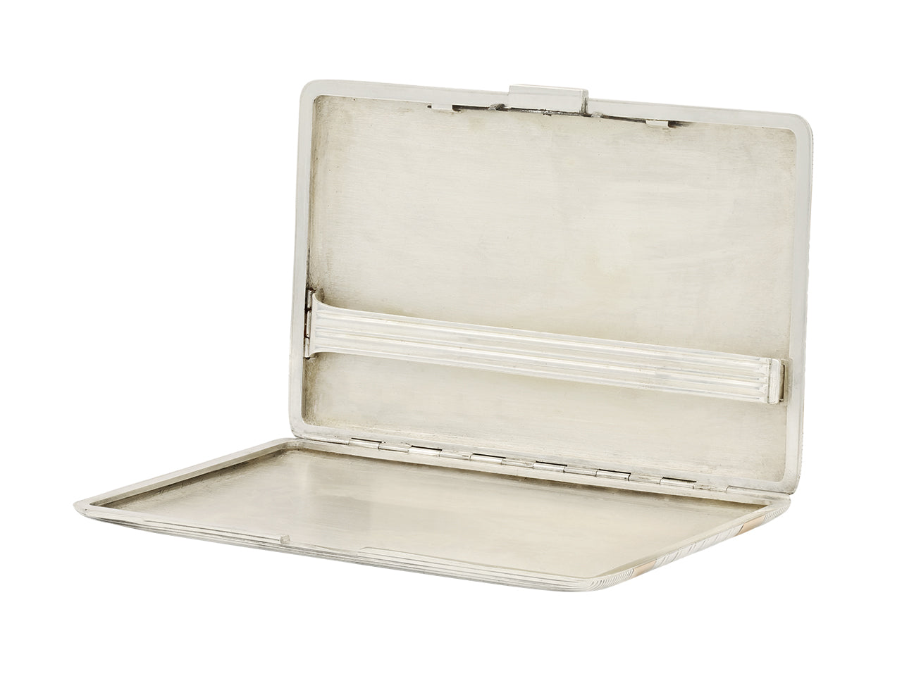 Mid-Century Silver and Rose Gold Cigarette Box