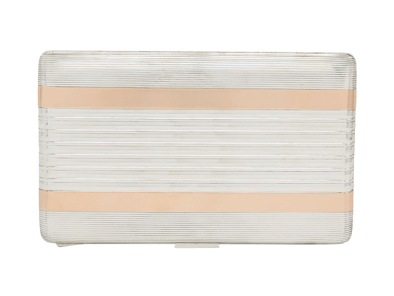 Mid-Century Silver and Rose Gold Cigarette Box