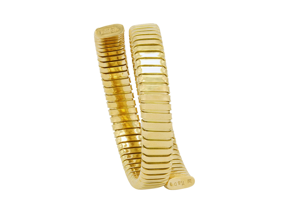 Italian 18K gold double coil bracelet