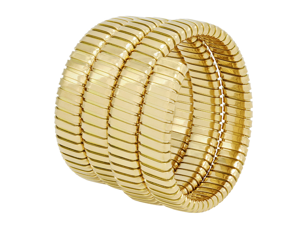 18K gold triple coil bracelet