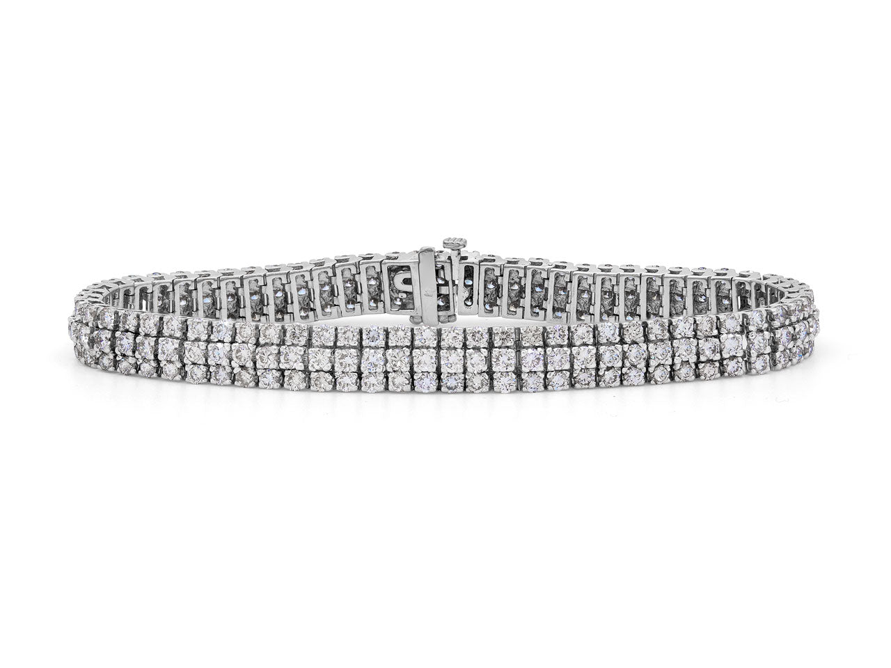 Three Row Diamond Bracelet in 18K White Gold