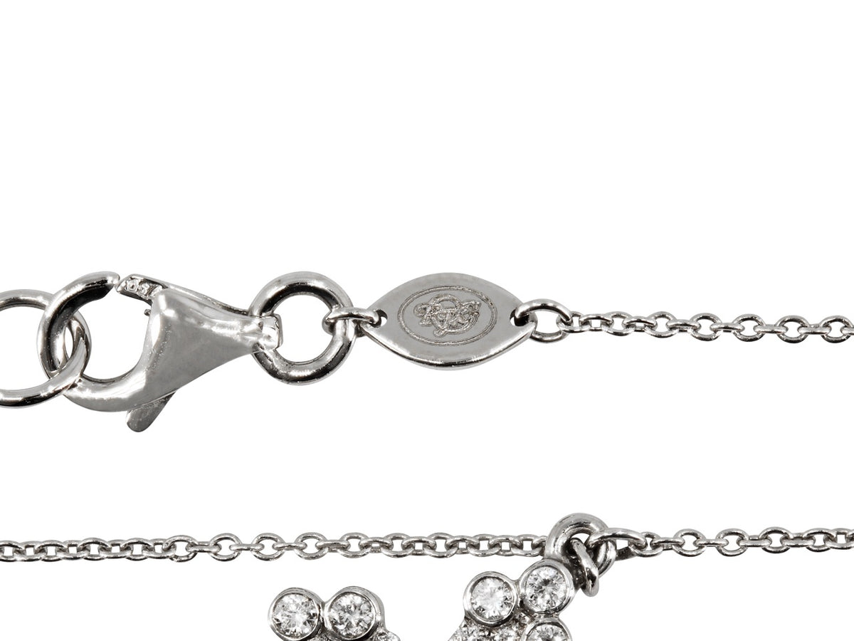 White gold chain clasp with partial diamond pendant