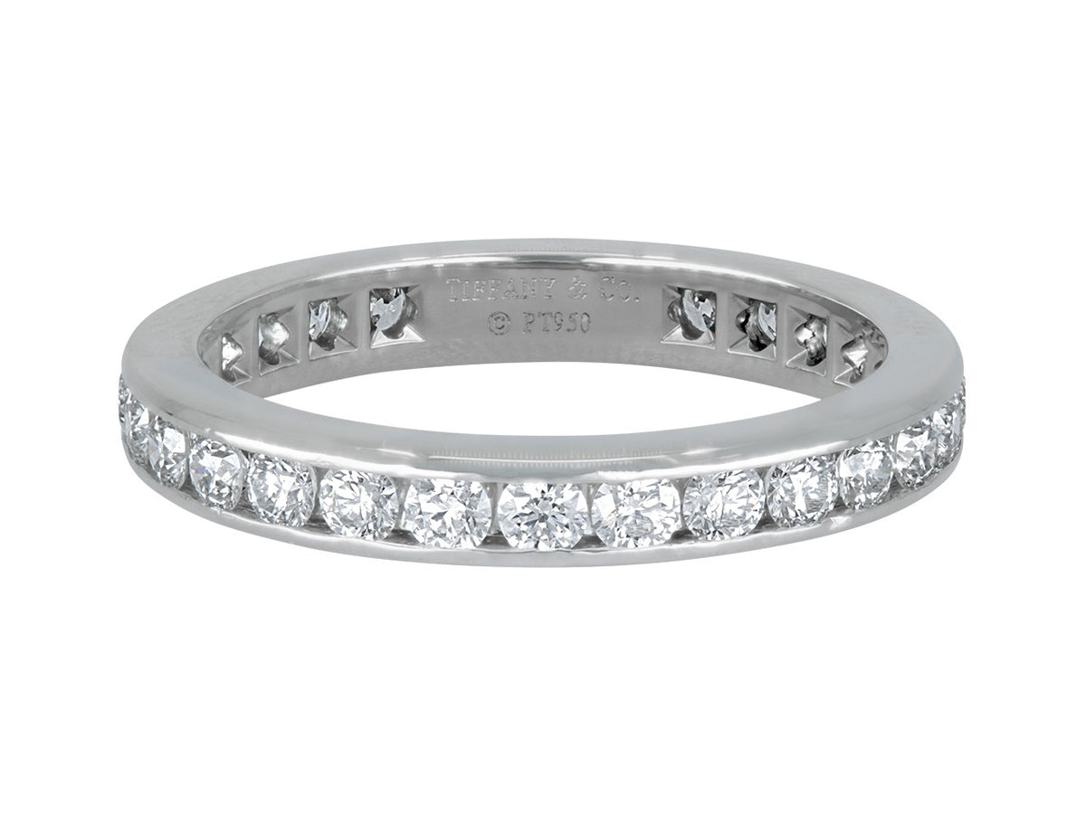 Platinum diamond eternity band with channel set stones