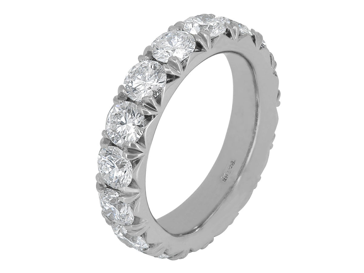 Platinum diamond eternity band with full circle of diamonds