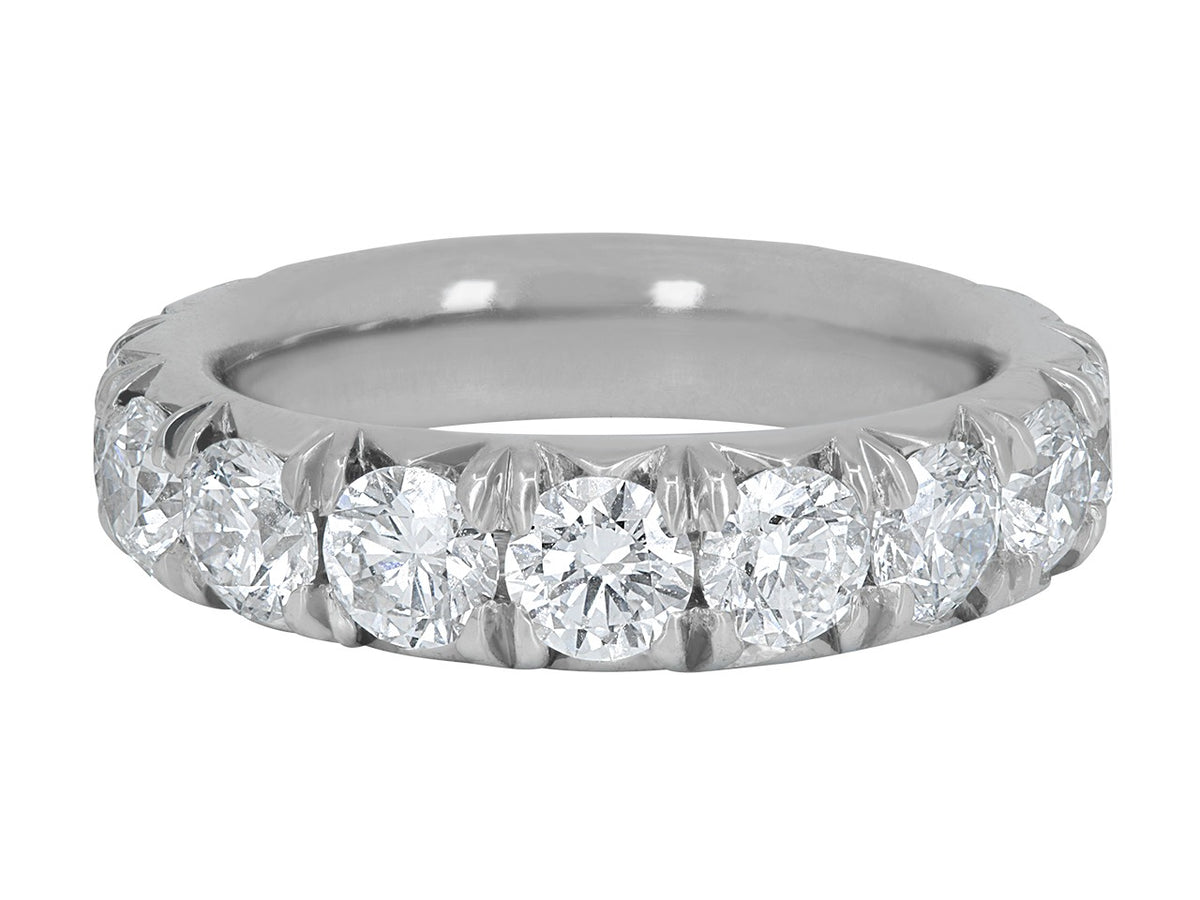 Platinum diamond eternity band with round brilliant diamonds