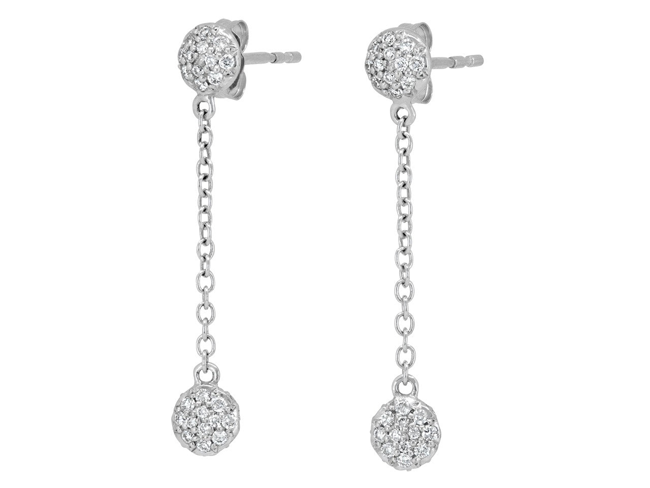 Rhonda Faber Green 'Diamond Dot' Dangle Earrings in 18K White Gold