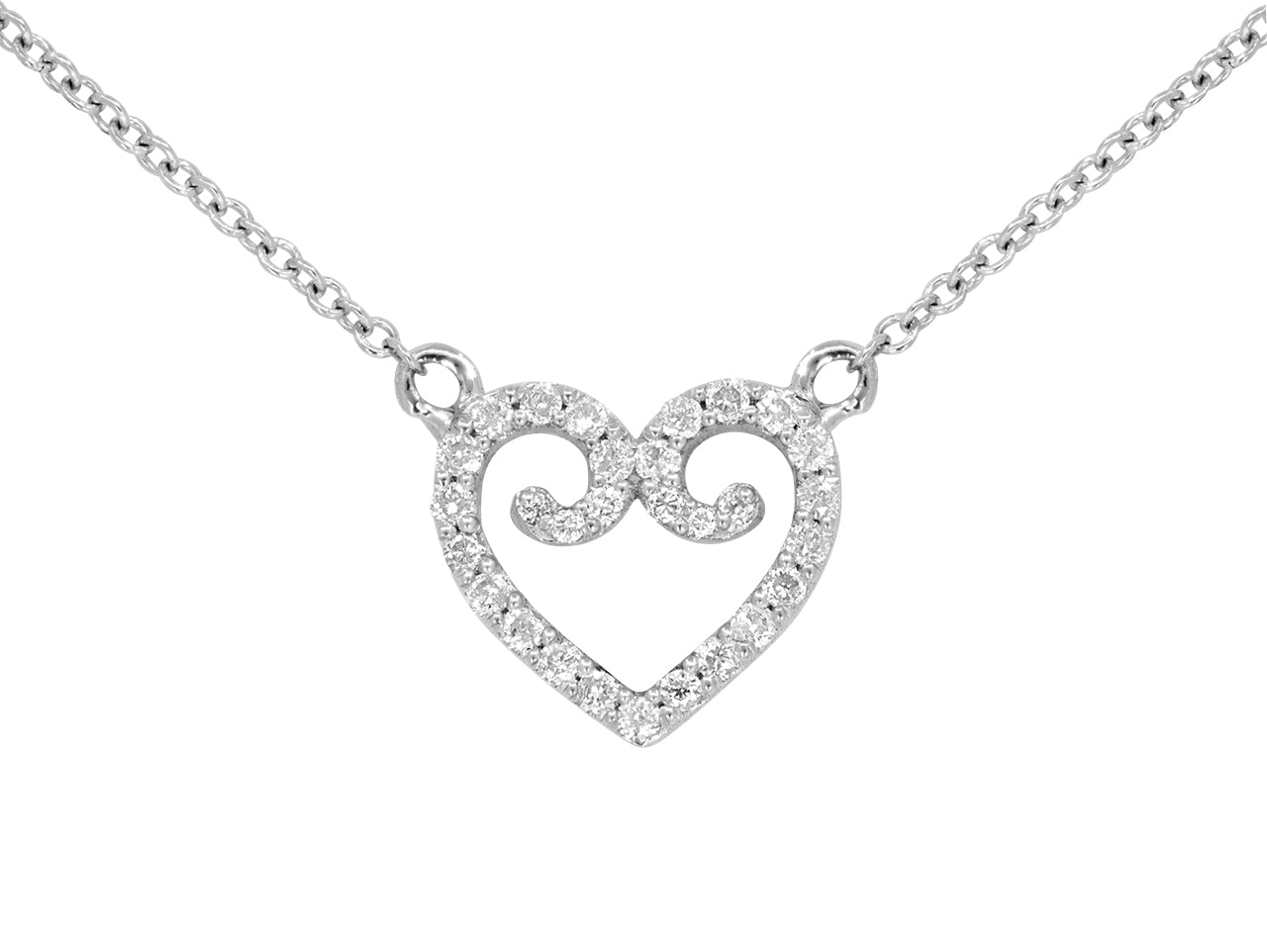 Rhonda Faber Green Diamond Heart Pendant in 18K White Gold