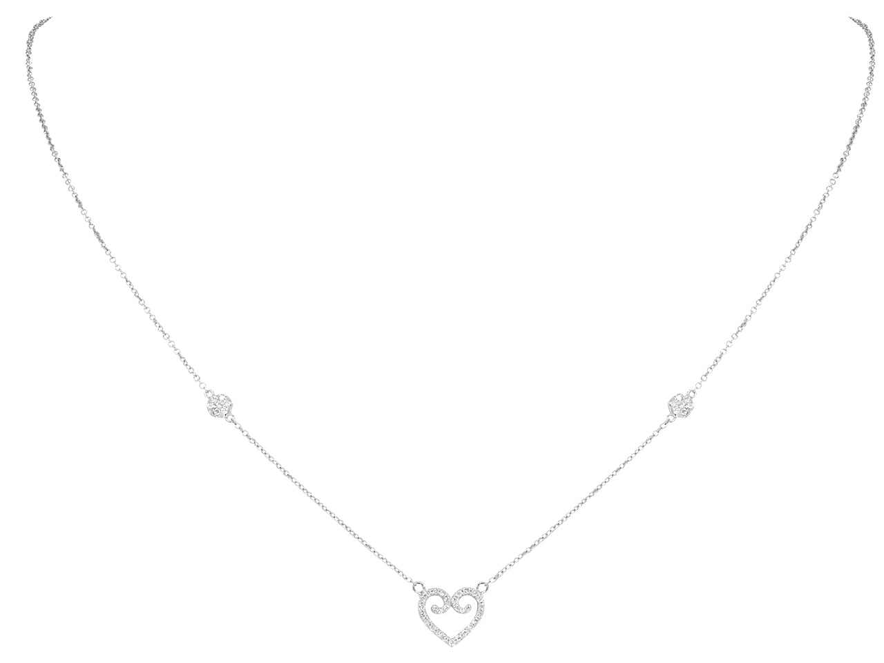 Rhonda Faber Green Diamond Heart Pendant in 18K White Gold