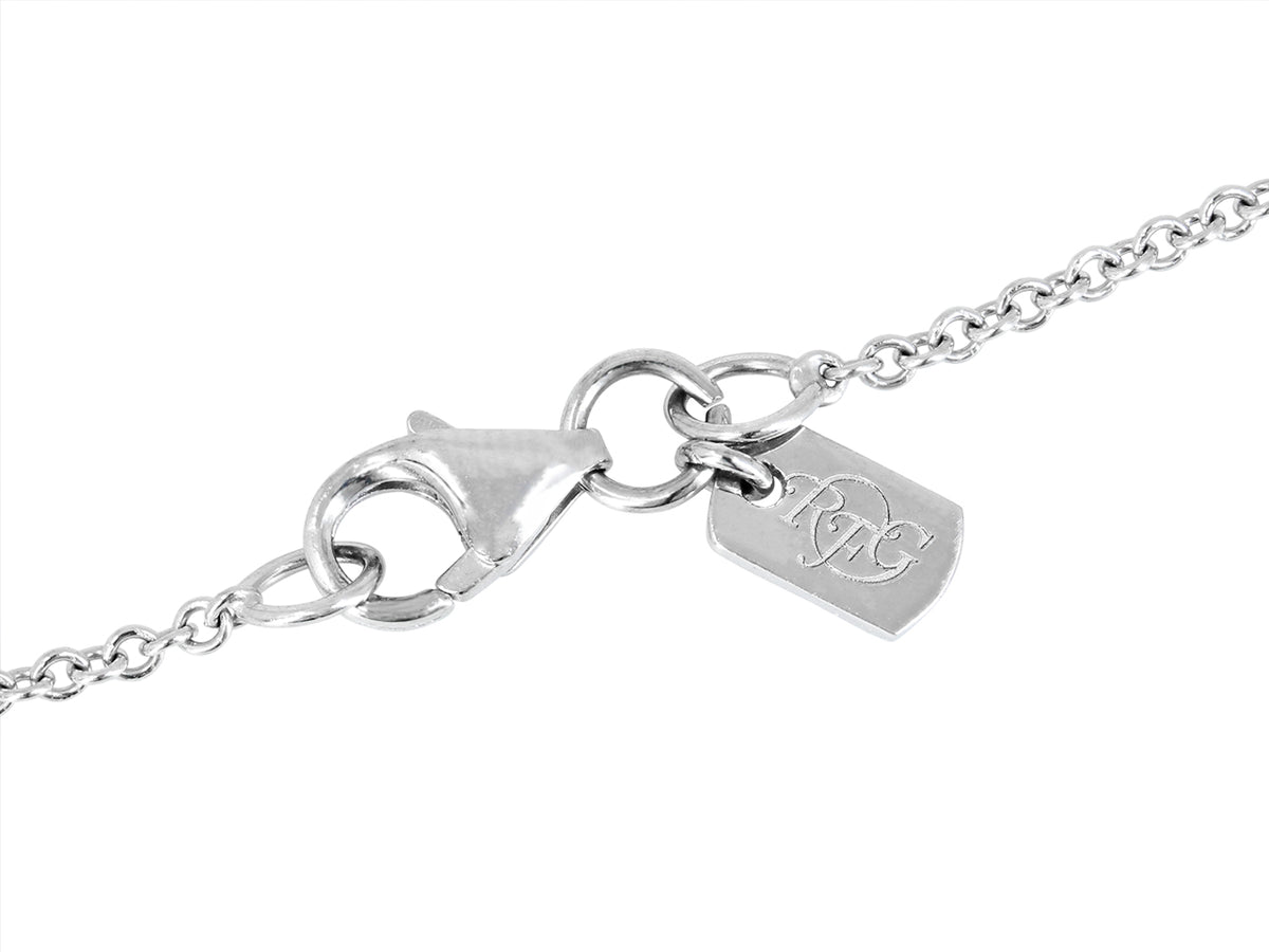 White gold chain clasp with RFG signature tag