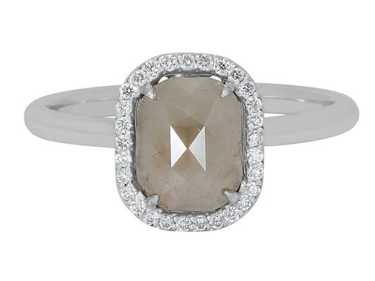 Rhonda Faber Green 'Raw' Diamond Halo Ring in 18K