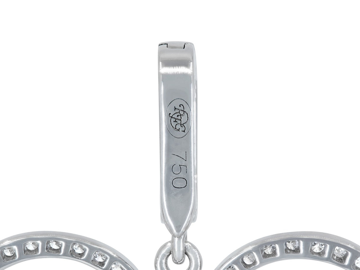 White gold diamond pendant bail engraved 750