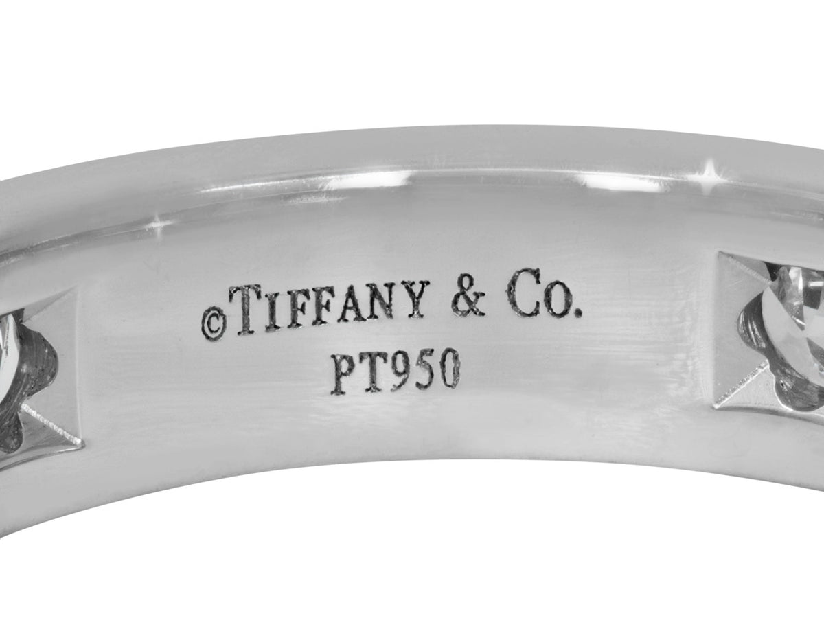 Engraved Tiffany and Co PT950 interior of diamond band
