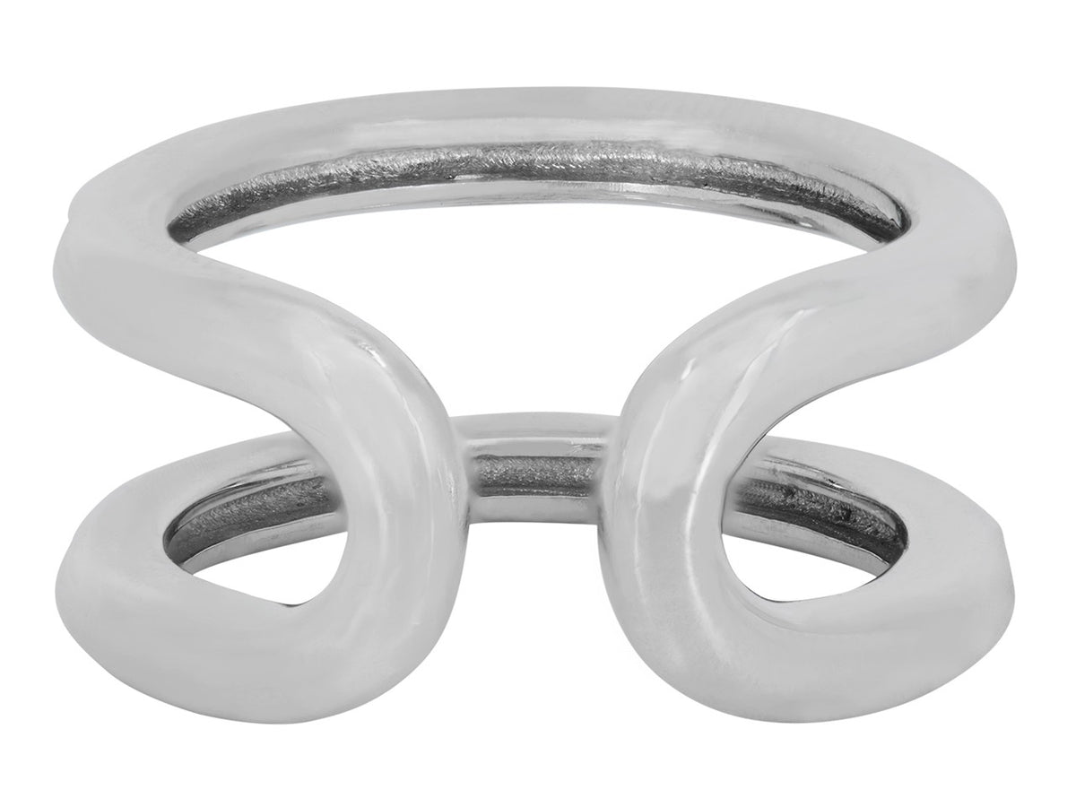 Double diamond band ring in 18K white gold