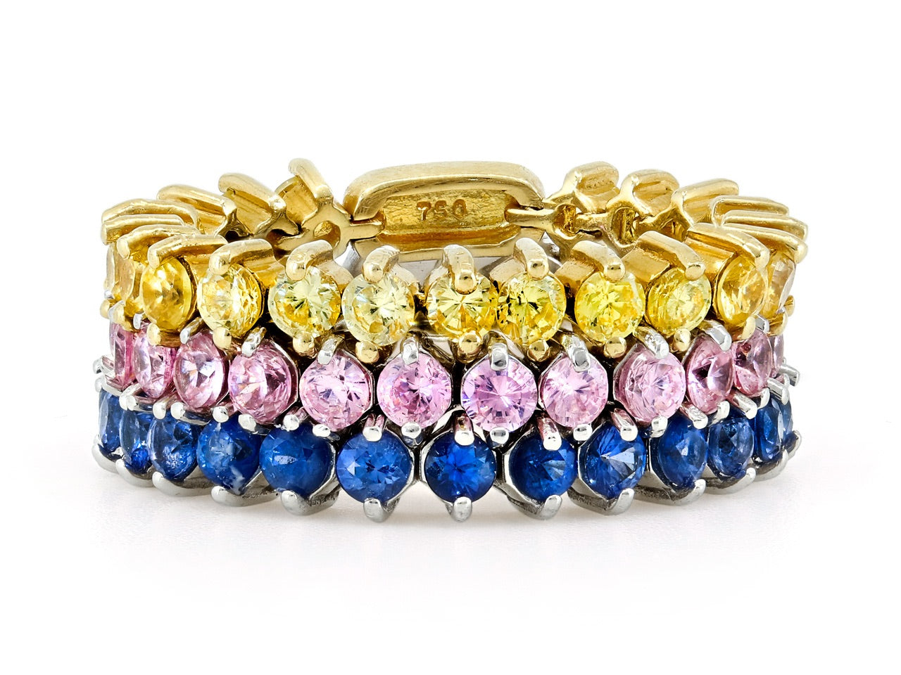 Set of Three Flexible Sapphire Bands in 18K Gold