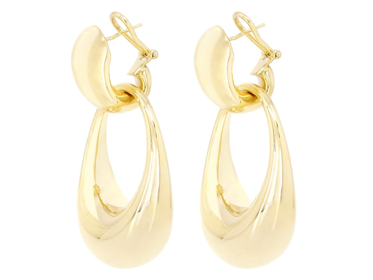 Pair of 18K gold door knocker earrings