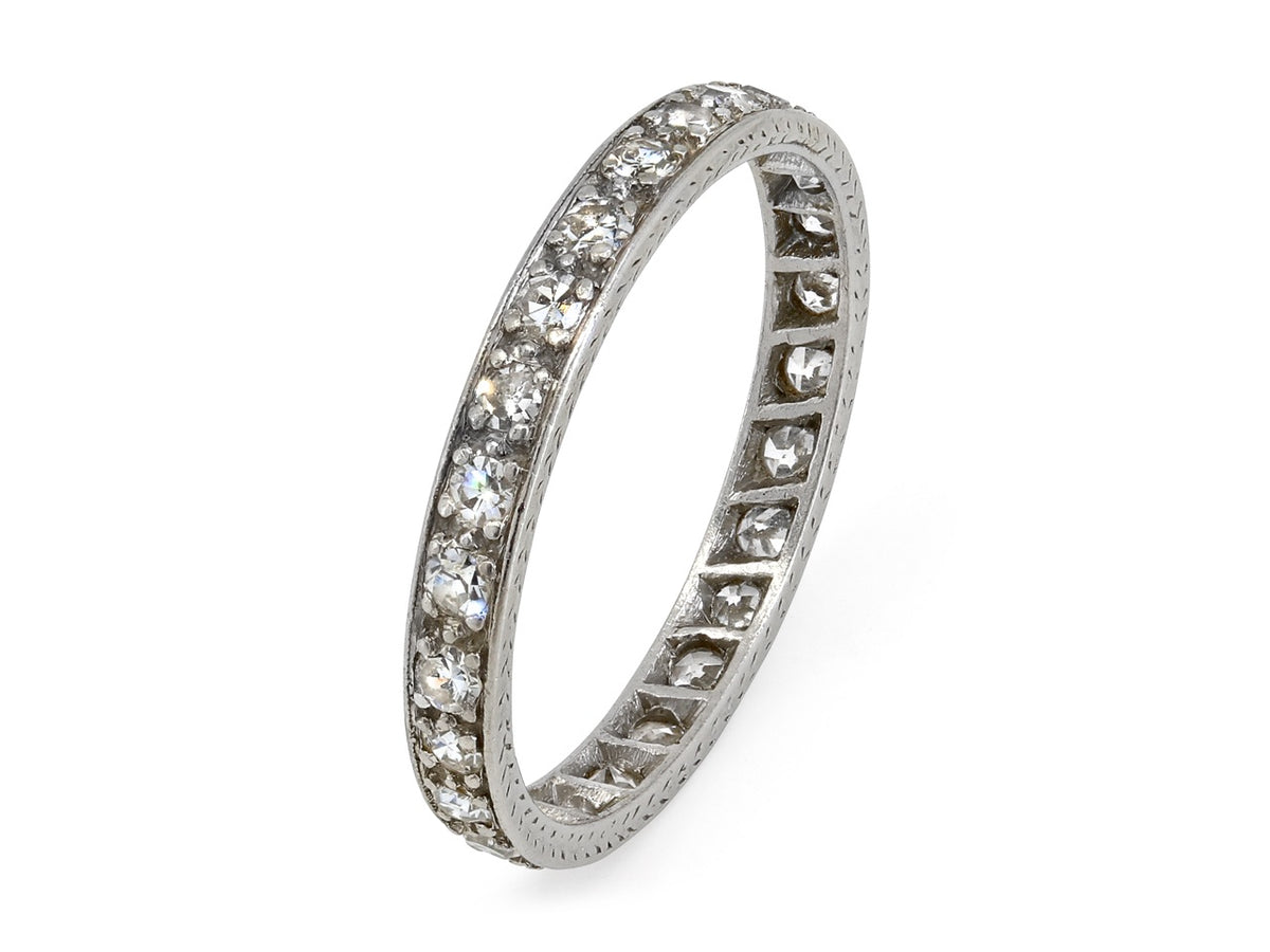 Platinum Art Deco diamond eternity band