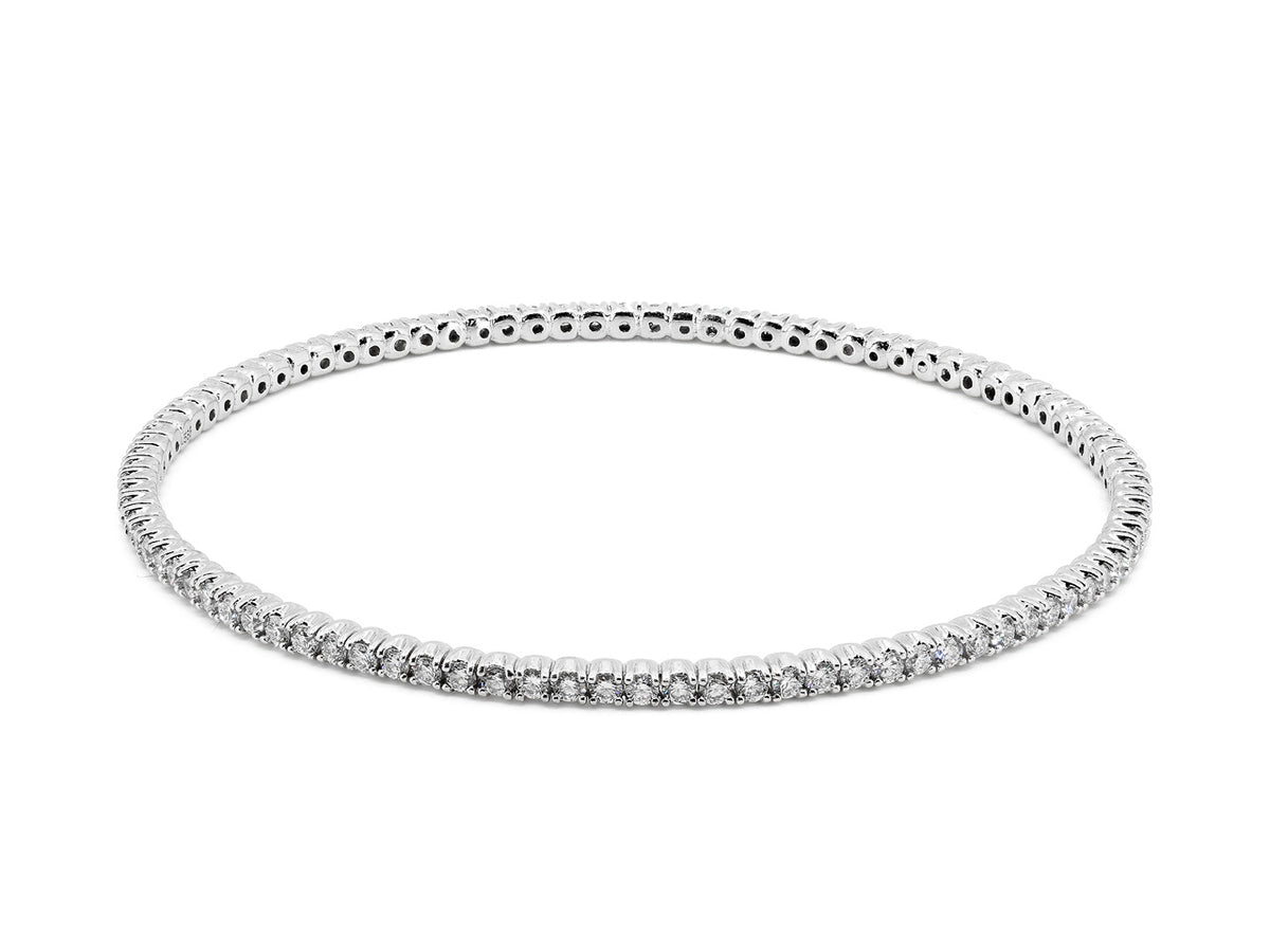 14K white gold diamond bangle bracelet