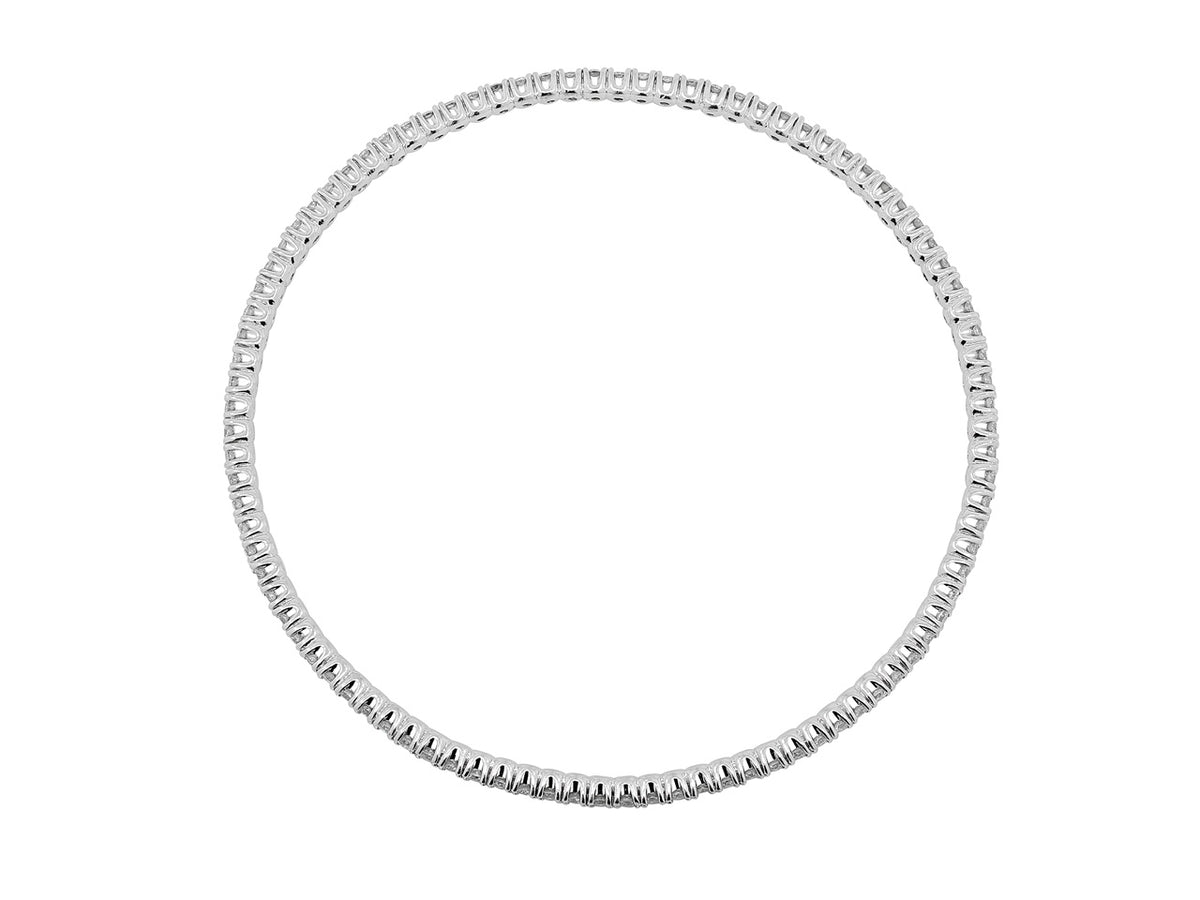 Round diamond bangle bracelet in 14K white gold