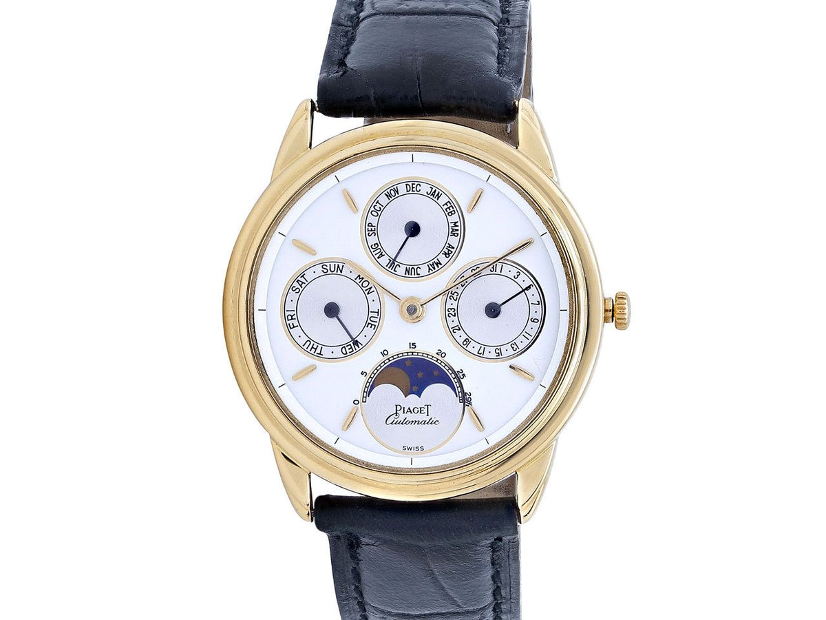 Piaget gold triple calendar watch with moon phase