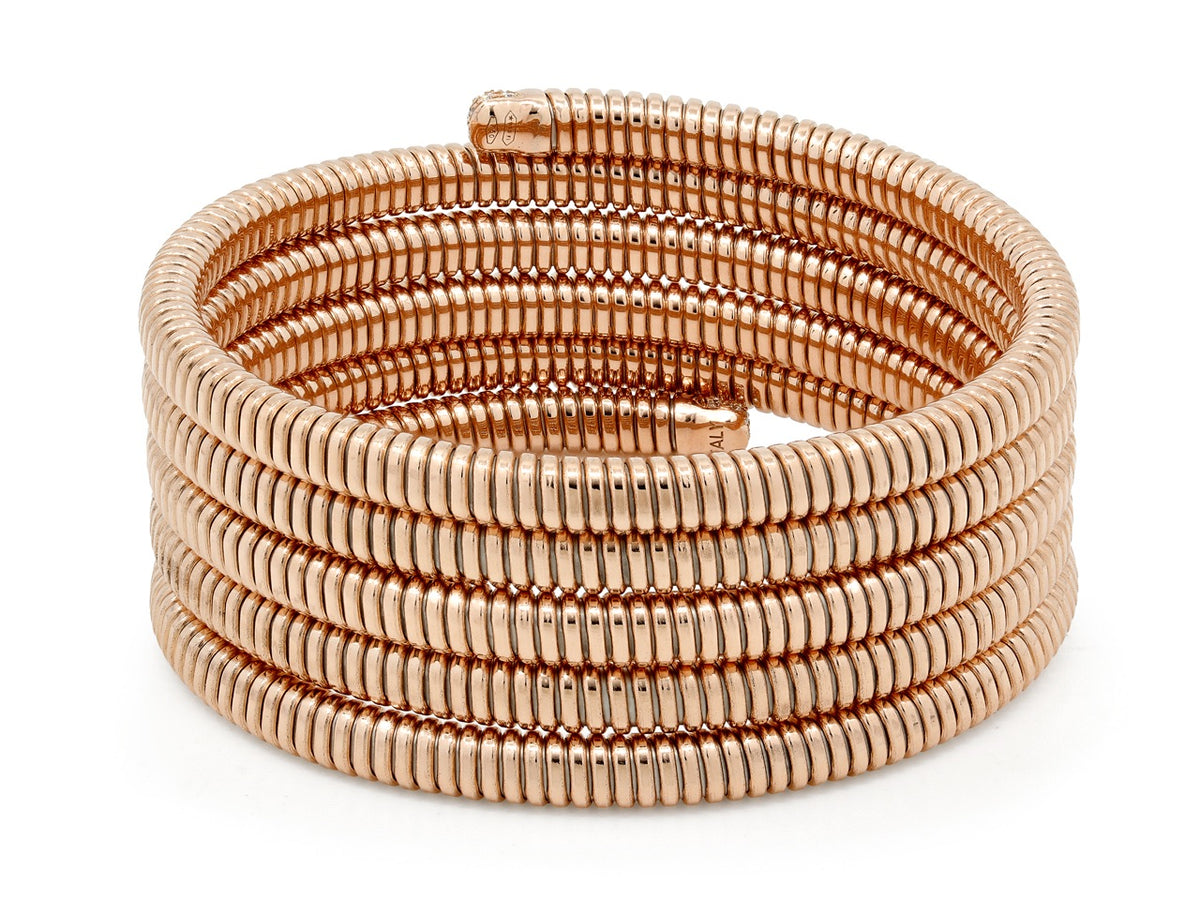 Five row rose gold tubogas wrap bracelet