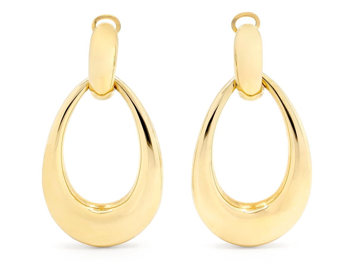 Polished 18K yellow gold door knocker earrings