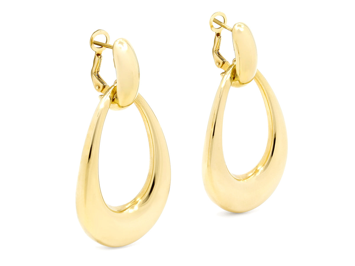 Polished 18K yellow gold door knocker earrings