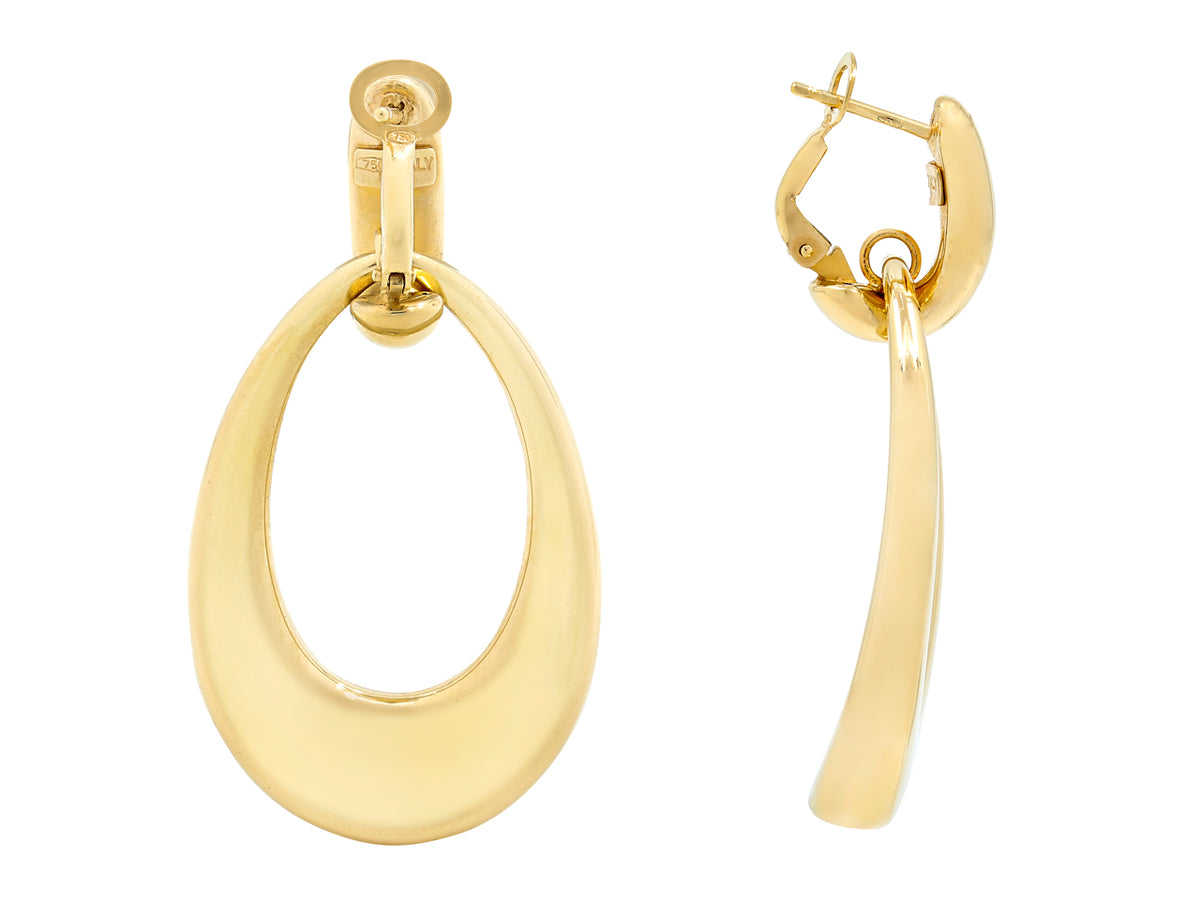 Polished 18K yellow gold door knocker earrings