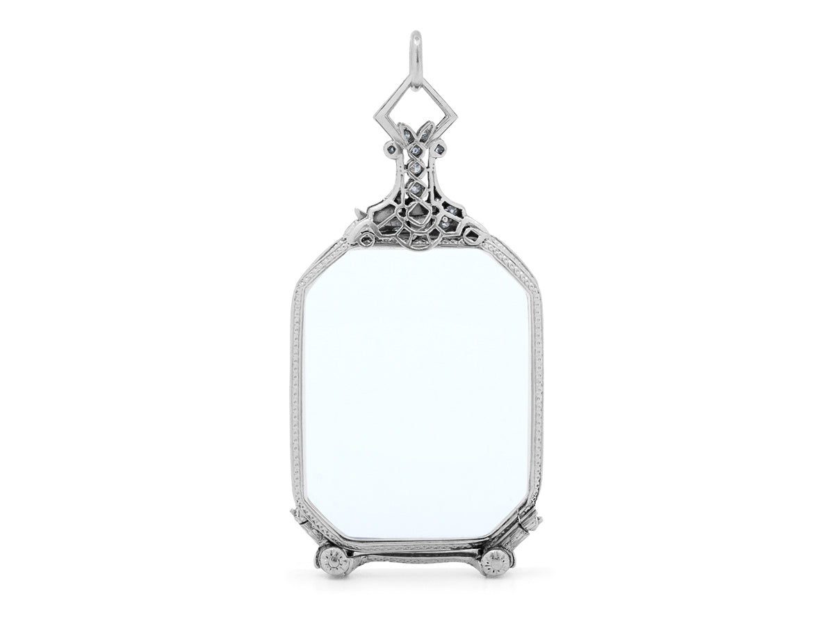 Platinum lorgnette with octagonal spectacle frame