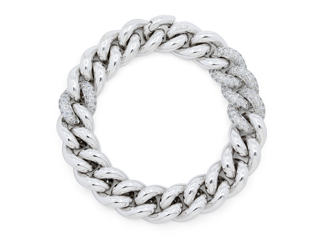 Pomellato Diamond 'Gourmette' Bracelet in 18K White Gold