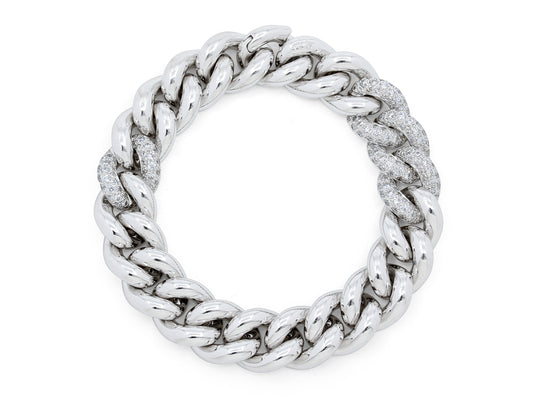 Pomellato Diamond 'Gourmette' Bracelet in 18K White Gold