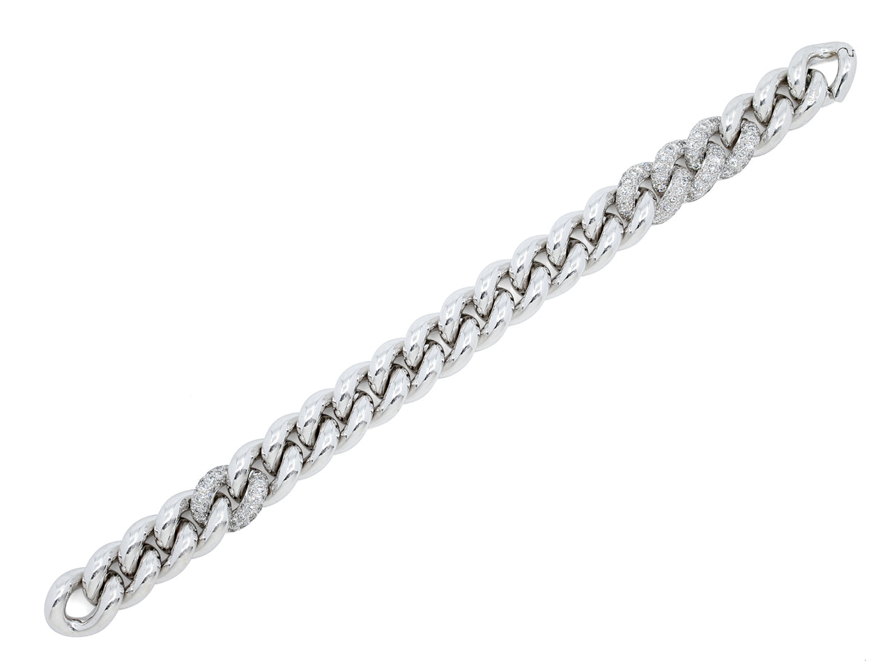 Pomellato Diamond 'Gourmette' Bracelet in 18K White Gold