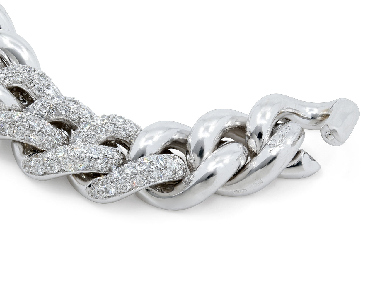 Pomellato Diamond 'Gourmette' Bracelet in 18K White Gold