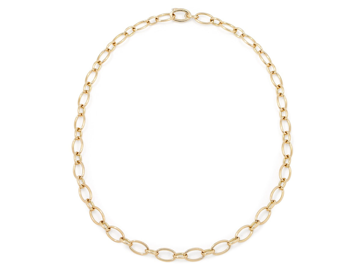 18K gold necklace with oval links