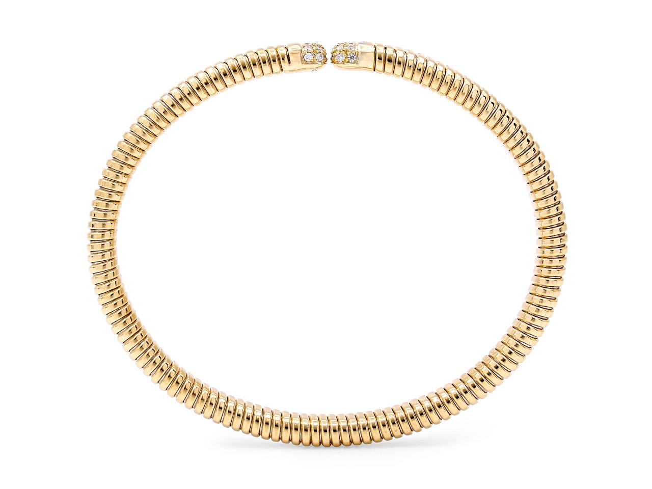 Tubogas Diamond Bracelet in 18K Yellow Gold, Small, by Beladora